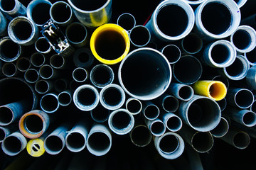 Abstract Closeup of PVC Pipes