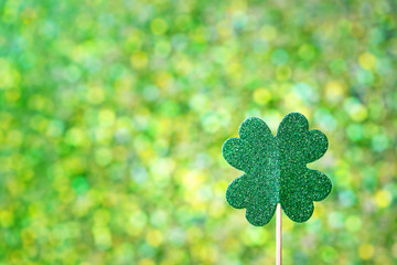 Saint Patricks Day shiny green clover ornament