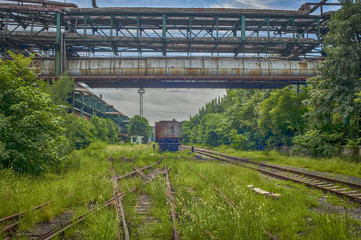 Rusted railway and abandoned carriage, Beijing