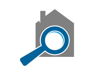 magnifier magnifying glass home housing house residence real estate image vector icon