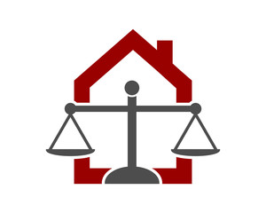 scale weight law judge court house housing home image vector icon