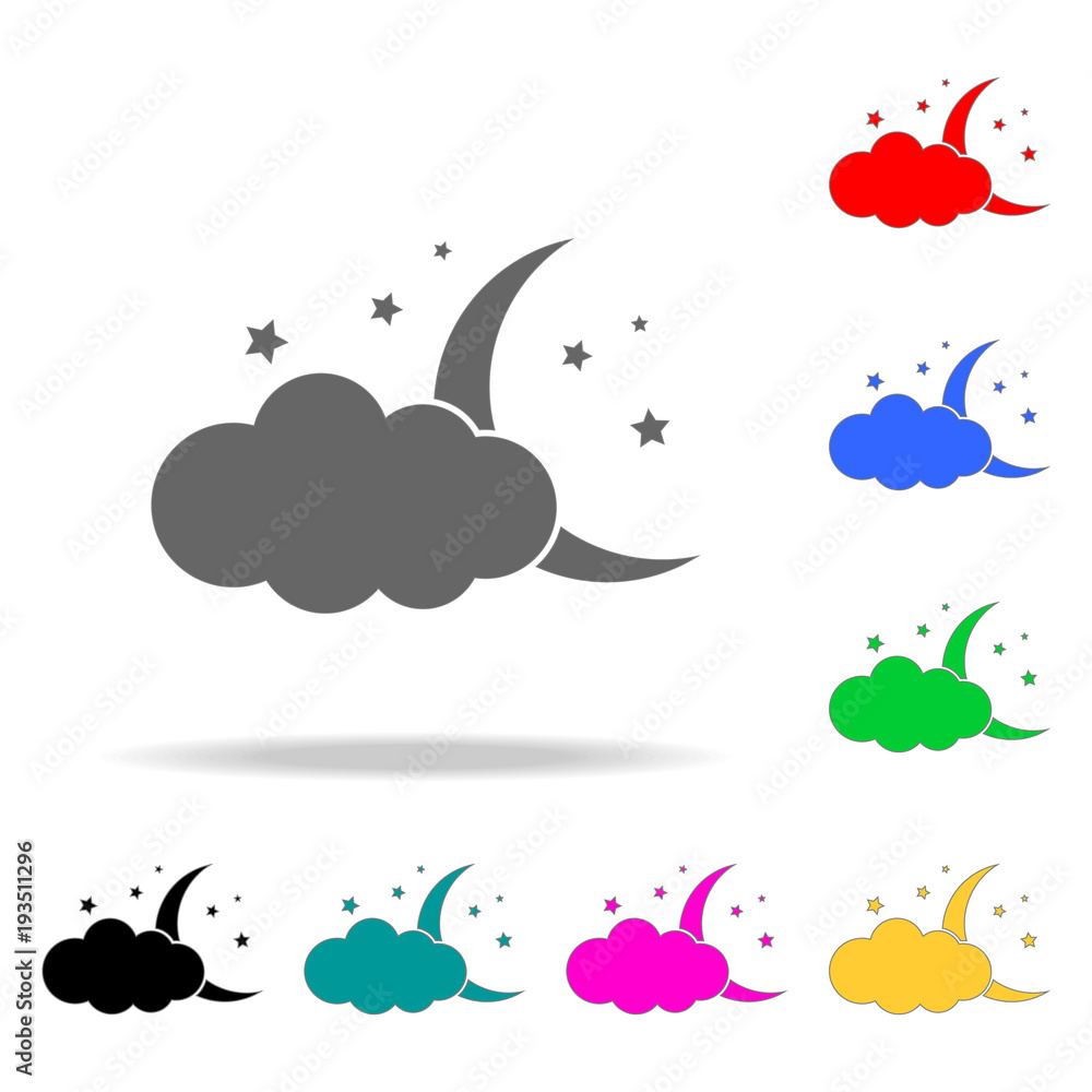 Poster cloud, star ,moon icon. elements in multi colored icons for mobile concept and web apps. icons for w