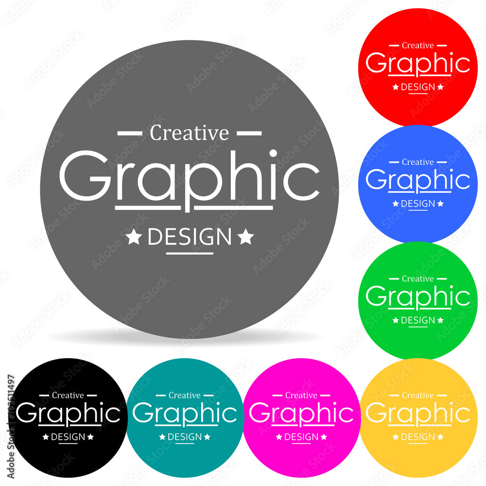 Aufkleber place for a brand icon. elements in multi colored icons for mobile concept and web apps. icons for w