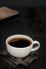 Classic still life with a cup of coffee