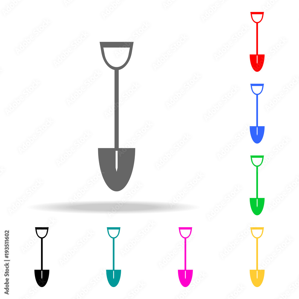 Poster shovel icon. elements in multi colored icons for mobile concept and web apps. icons for website desi