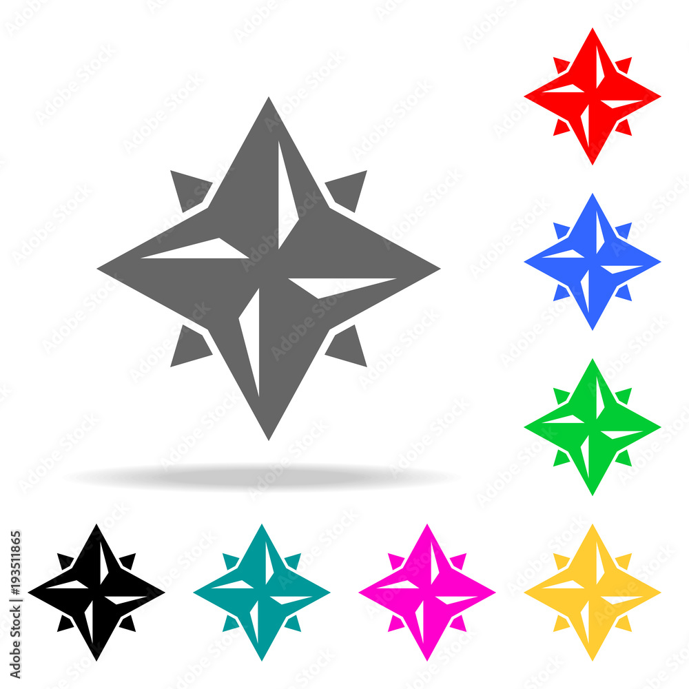 Poster eight point star icon. elements in multi colored icons for mobile concept and web apps. icons for we