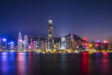 Fototapeta na wymiar Victoria Harbor of Hong Kong at twilight