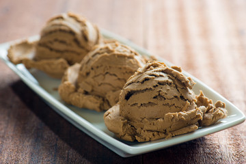 Sweet brown ice cream