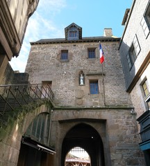 Normandy, France-January 26, 2018: Porte du roy of Mont-Saint-Michel

