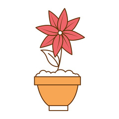 beautiful flower garden in pot vector illustration design