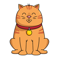 cute cat mascot character vector illustration design