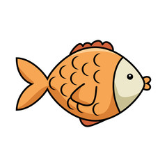 cute fish pet character vector illustration design