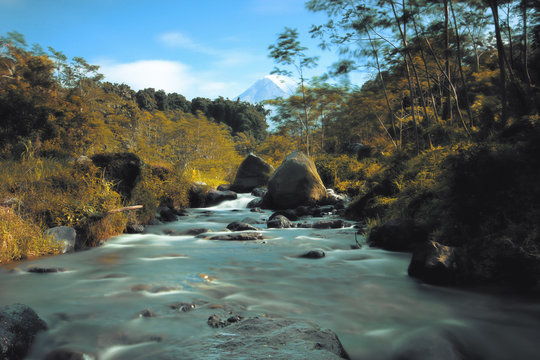 Downstream of the volcano