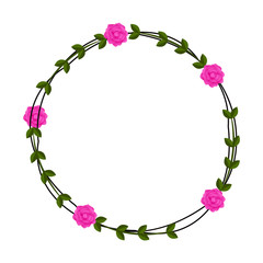 Label with floral ornaments