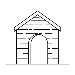 wooden pet house icon vector illustration design