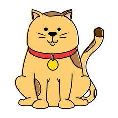 cute cat mascot character vector illustration design