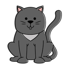 cute cat mascot character vector illustration design
