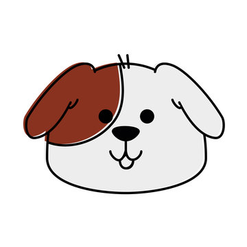 cute dog mascot head vector illustration design