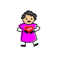 Cute girl I love mom