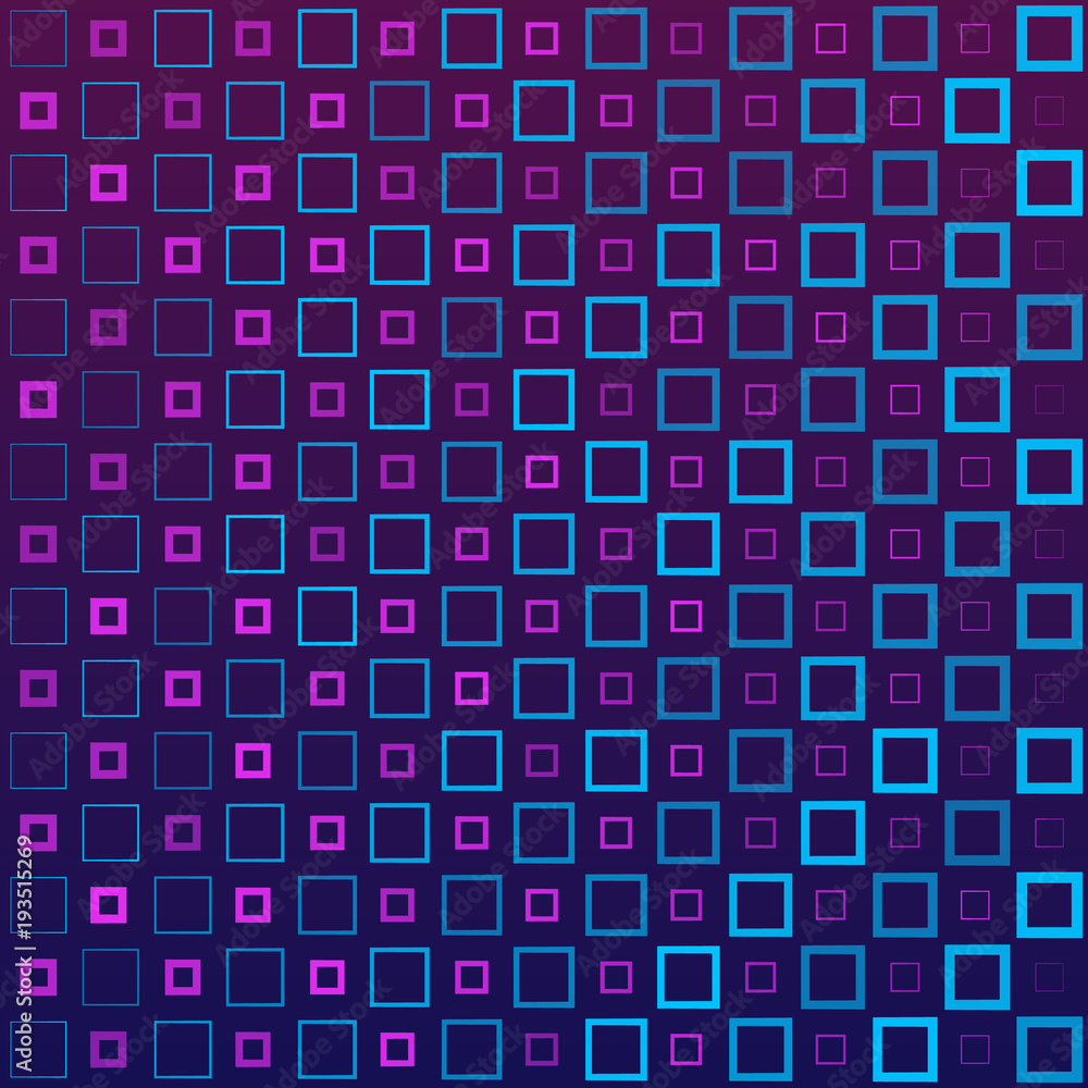 Poster abstract background with colorful squares and wavy thickness gradient
