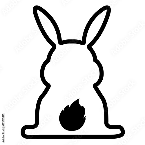 Download "Rear view of a cute rabbit" Stock image and royalty-free ...