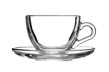 Cup and saucer on a white background