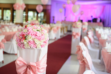 Pink bouquet for decorated