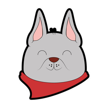 cute dog mascot head vector illustration design
