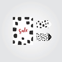 Hand drawn vector illustration of sale poster and tag doodle pattern.
Doodle banner template.