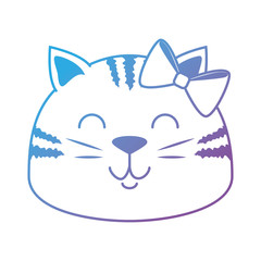 cute cat head mascot vector illustration design