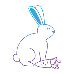 cute rabbit with carrot character vector illustration design