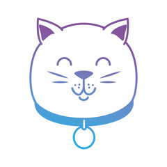 cute cat head mascot vector illustration design