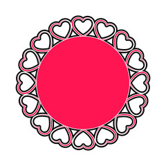 Label with heart shapes