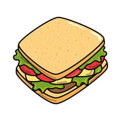 delicious sandwish fast food icon vector illustration design
