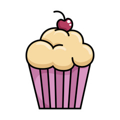delicious and sweet cupcake vector illustration design
