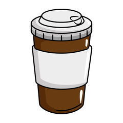 delicious coffee in plastic cup vector illustration design