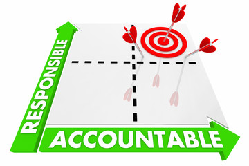 Responsible Accountable Matrix Best Choice 3d Illustration
