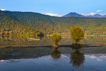An old lake in a mountainous area