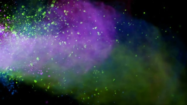 Neon Paint Powder Explosion Slow Motion 2000fps