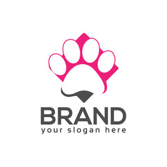 Dog paws logo vector. © asalaa