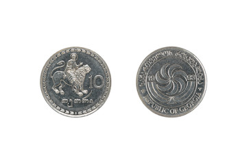 Ten Georgian tetri coin