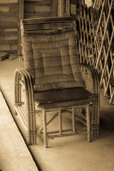 Obraz na płótnie Canvas Vintage bamboo armchair 