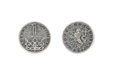 One Czech koruna coin
