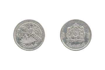 1/2 Moroccan dirham coin
