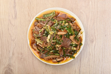 Chinese food sichuan cuisine, Sliced beef and ox tongue in chilli sauce, Mr and Mrs Smith      