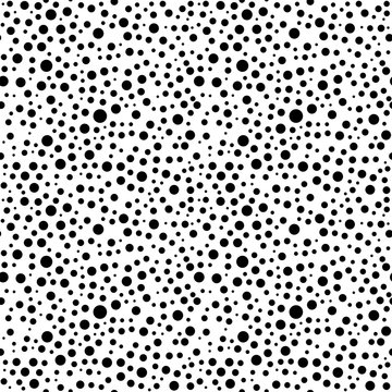 Seamless background with random black circles. Abstract ornament. Dotted abstract pattern