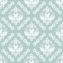 Classic seamless light blue and white pattern. Traditional orient ornament. Classic vintage background