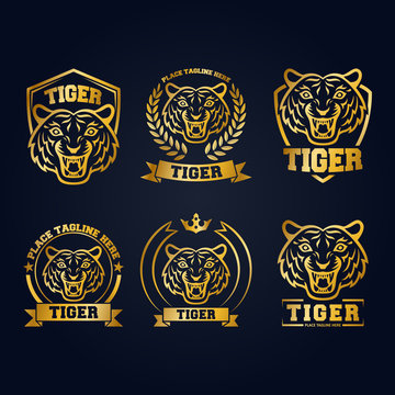Gold tiger head mascot collection