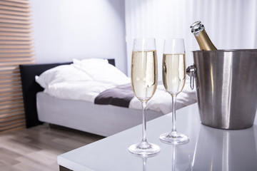 Close-up Of Two Champagne Glasses