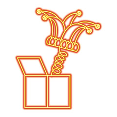 joke box and jester hat bells comedy vector illustration